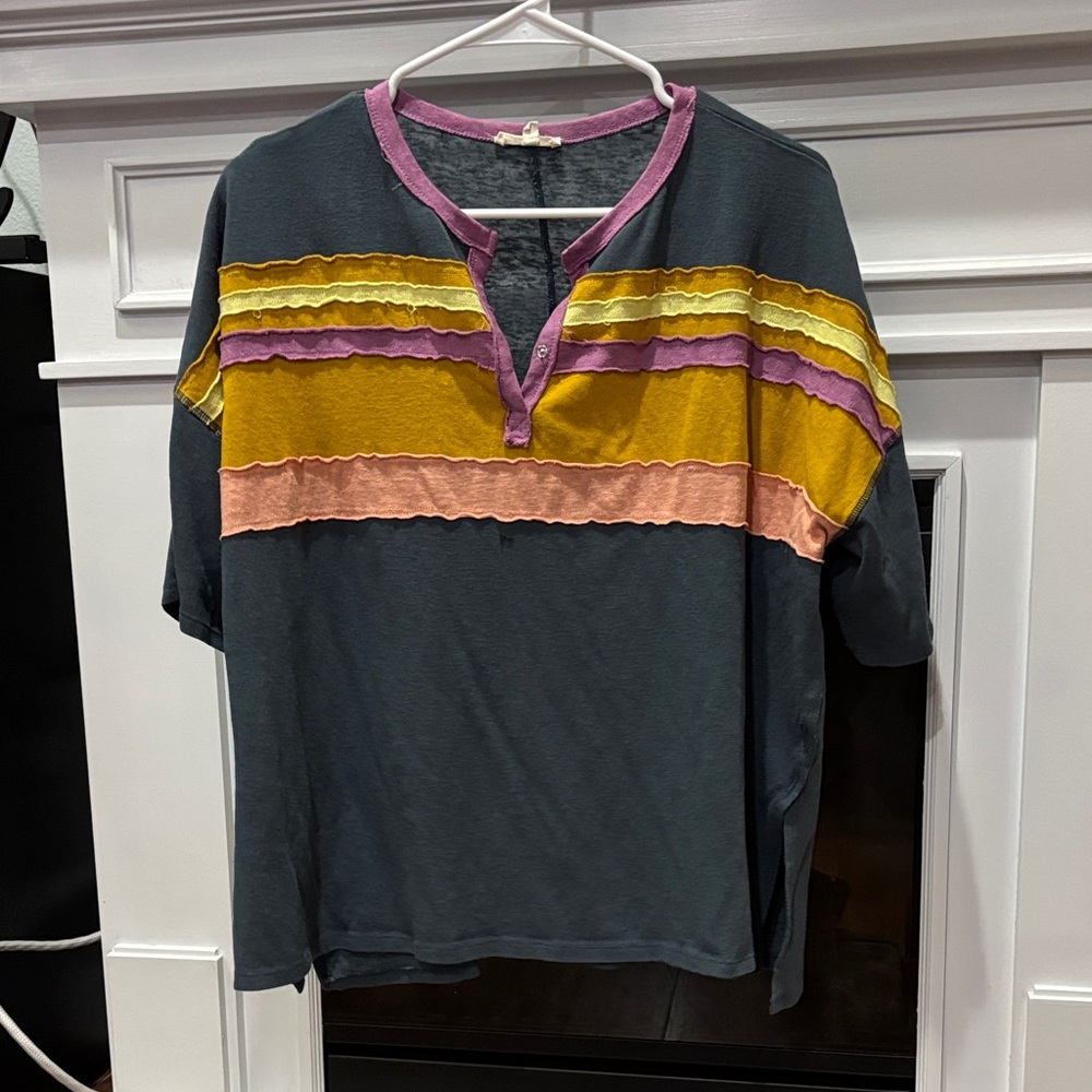 Easel Multicolor Striped Blouse